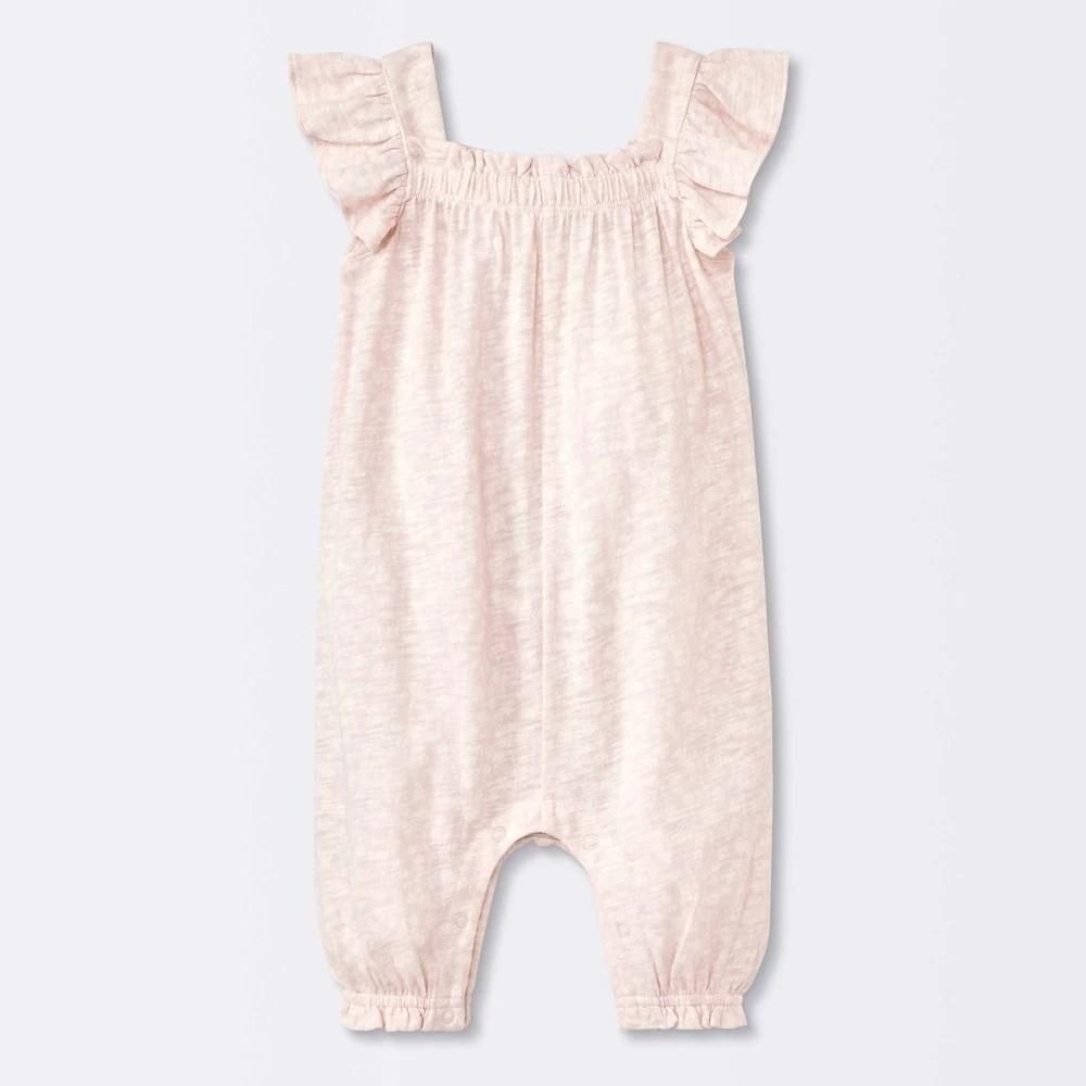 Baby Girls' Floral Modal Jersey Long Legged Romper - Cloud Island™ Pink Newborn